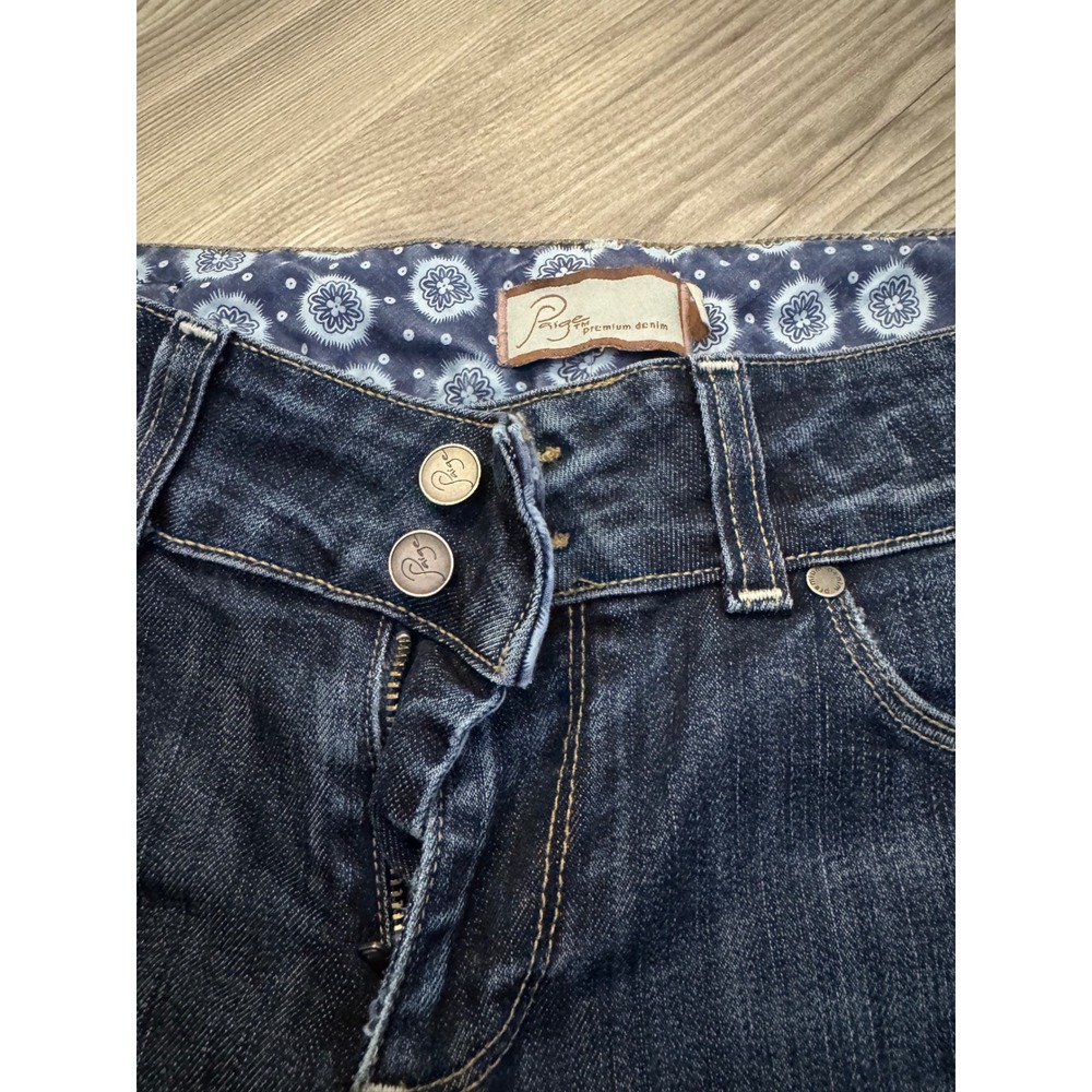 Paige Premium Denim Hidden Hills High Rise Bootcut Jeans Dark Wash Size 28 - Picture 4 of 12